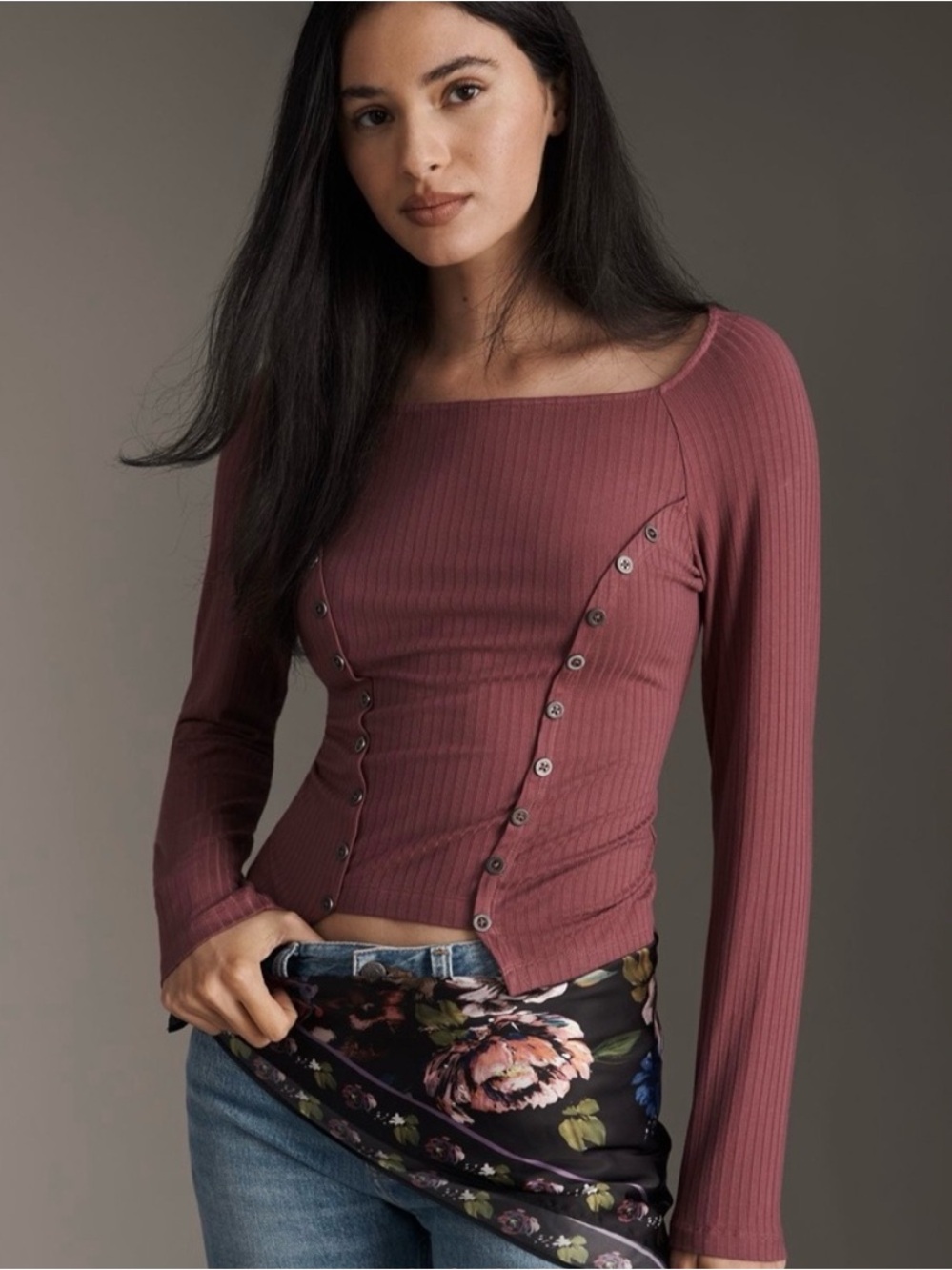 Anthropologie Ribbed Top